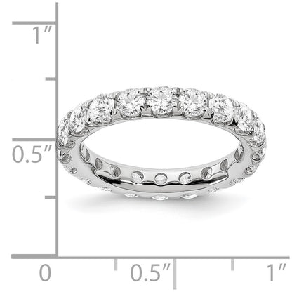 14k White Gold 3 Ct. Lab Grown Diamond VS/SI+ G+ Shared Prong Eternity Band Ring