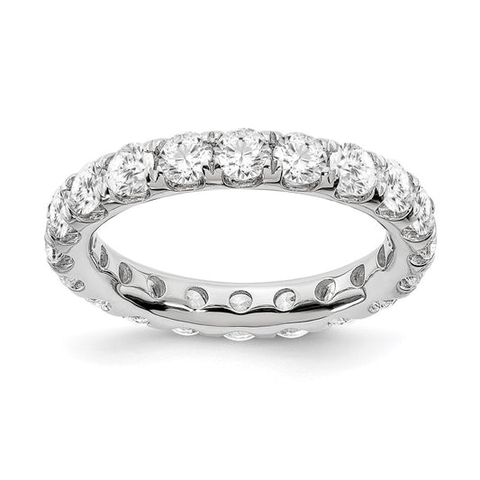 14k White Gold 3 Ct. Lab Grown Diamond VS/SI+ G+ Shared Prong Eternity Band Ring