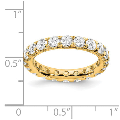 14k Yellow Gold 3 Ct. Lab Grown Diamond VS/SI+ G+ Shared Prong Eternity Band Ring
