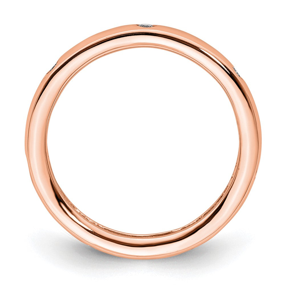 14k Rose Gold 1/10CT Polished Bezel Set Diamond Eternity Band