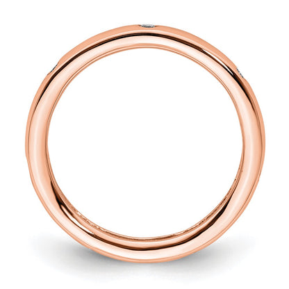 14k Rose Gold 1/10CT Polished Bezel Set Diamond Eternity Band