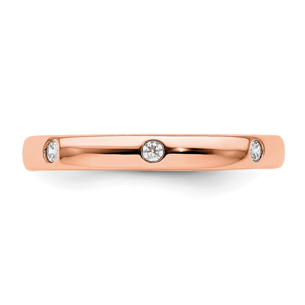 14k Rose Gold 1/10CT Polished Bezel Set Diamond Eternity Band