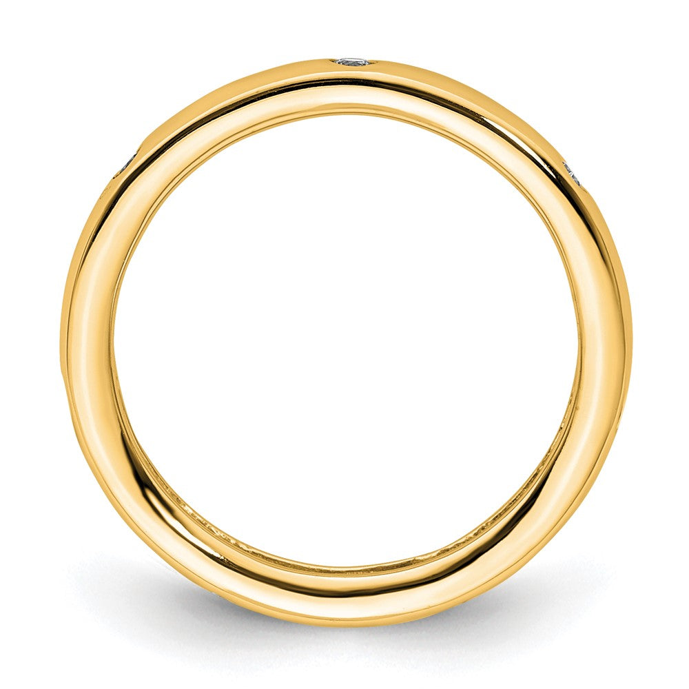 14k Yellow Gold 1/10CT Polished Bezel Set Diamond Eternity Band