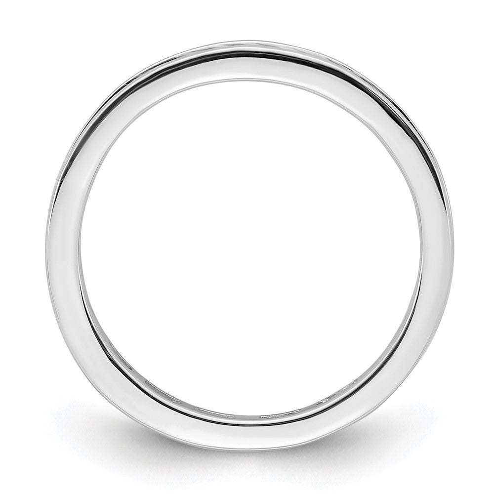 Solid Real 14k White Gold Polished 1/2ct Channel Set CZ Eternity Wedding Band Ring