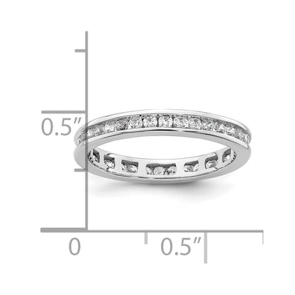 Solid Real 14k White Gold Polished 1/2ct Channel Set CZ Eternity Wedding Band Ring