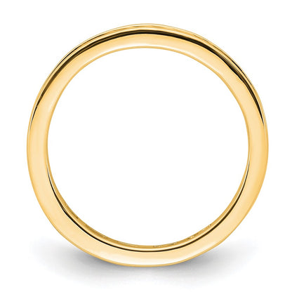 Solid Real 14k Polished 1/2ct Channel Set CZ Eternity Wedding Band Ring