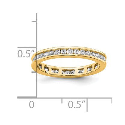 Solid Real 14k Polished 1/2ct Channel Set CZ Eternity Wedding Band Ring