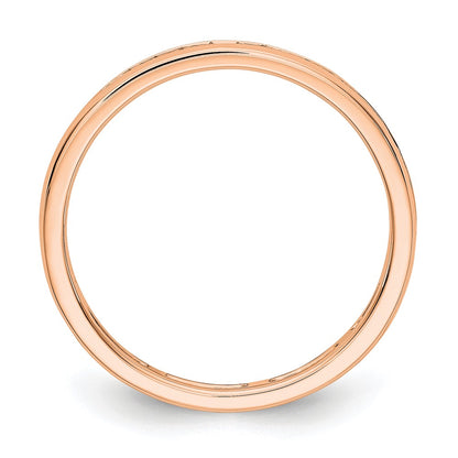 Solid Real 14k Rose Gold Polished 1/2ct Channel Set CZ Eternity Wedding Band Ring