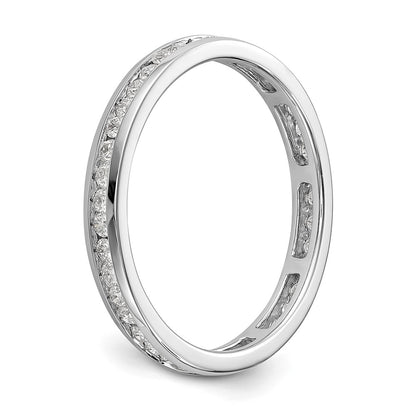 Natural 1/2ct Channel Set Diamond Eternity Wedding Band Ring 14k White Gold