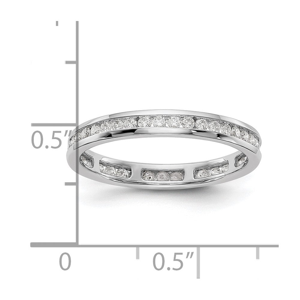 Natural 1/2ct Channel Set Diamond Eternity Wedding Band Ring 14k White Gold