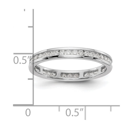 Natural 1/2ct Channel Set Diamond Eternity Wedding Band Ring 14k White Gold
