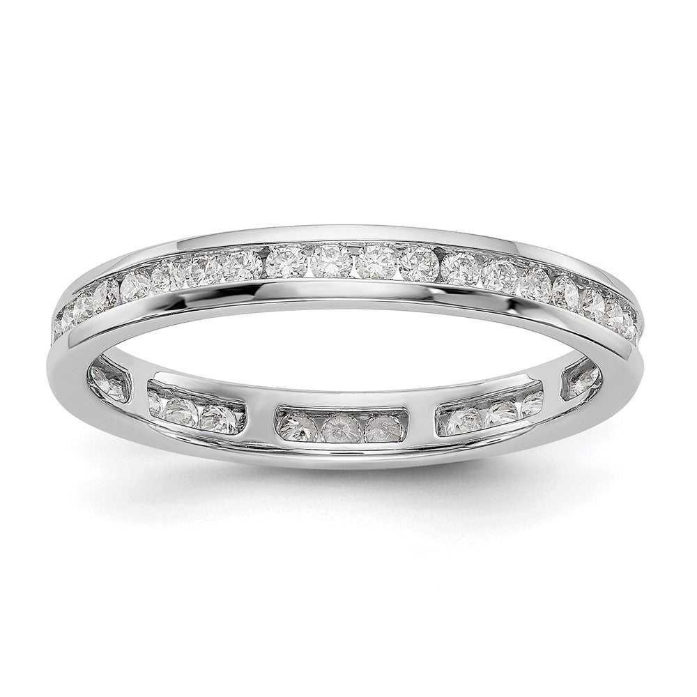 Natural 1/2ct Channel Set Diamond Eternity Wedding Band Ring 14k White Gold