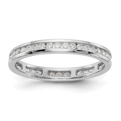 Natural 1/2ct Channel Set Diamond Eternity Wedding Band Ring 14k White Gold