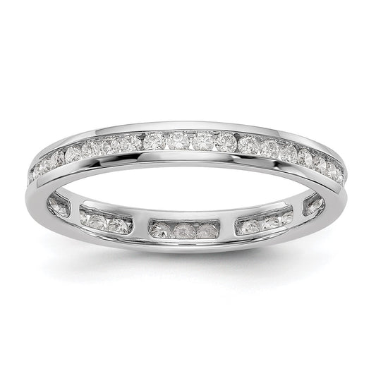 Natural 1/2ct Channel Set Diamond Eternity Wedding Band Ring 14k White Gold