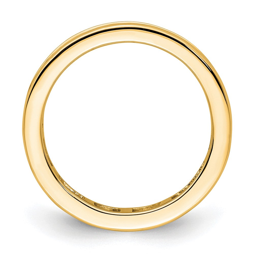 Solid Real 14k Polished 1ct Channel Set CZ Eternity Wedding Band Ring