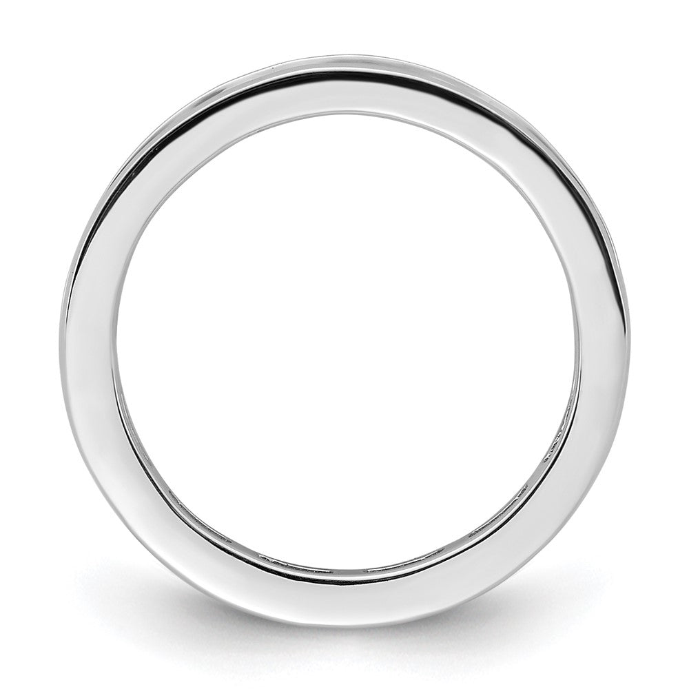 Solid Real 14k White Gold Polished 1ct Channel Set CZ Eternity Wedding Band Ring