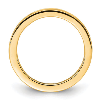 Solid Real 14k Polished 1ct Channel Set CZ Eternity Wedding Band Ring