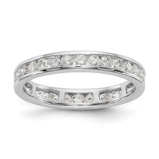 1Ct. Natural Diamond Womens Eternity Wedding Band Ring in 14k White Gold