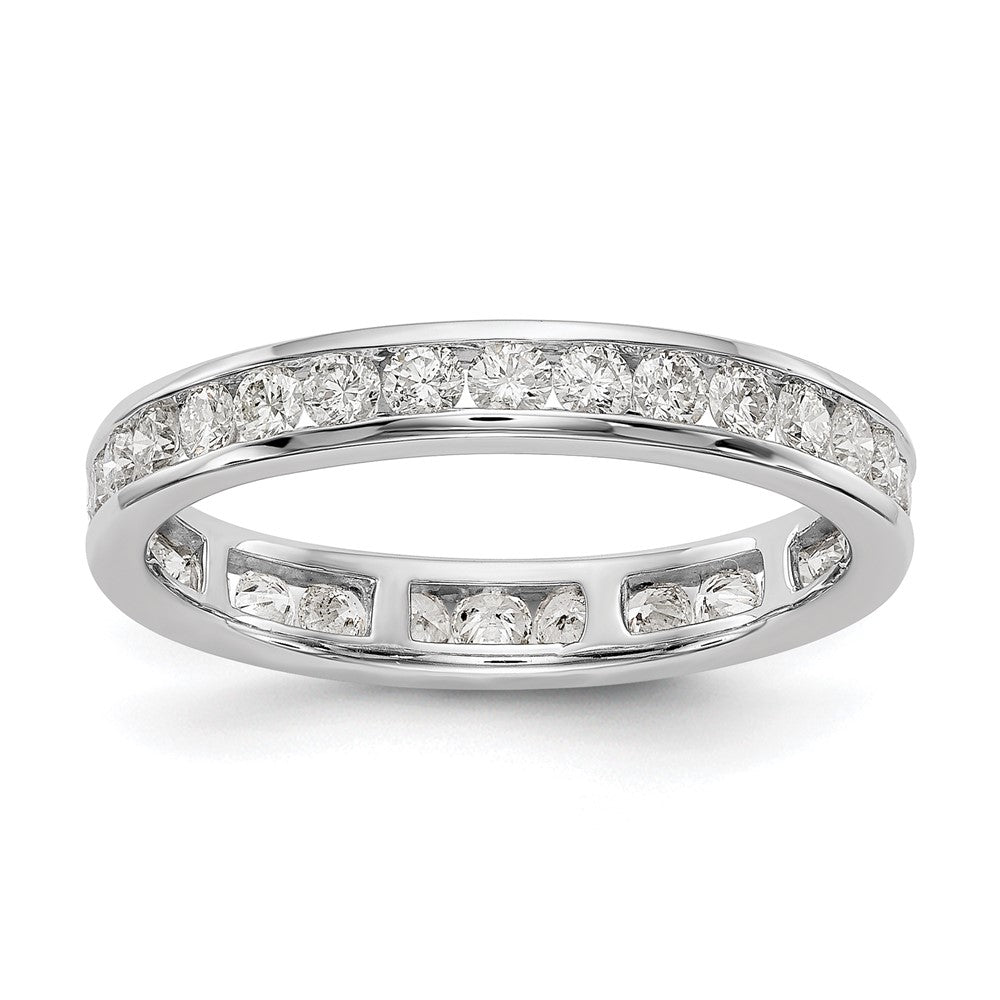14k White Gold 1 Ct. Lab Grown Diamond VS/SI+ G+ Channel Set Eternity Band Ring