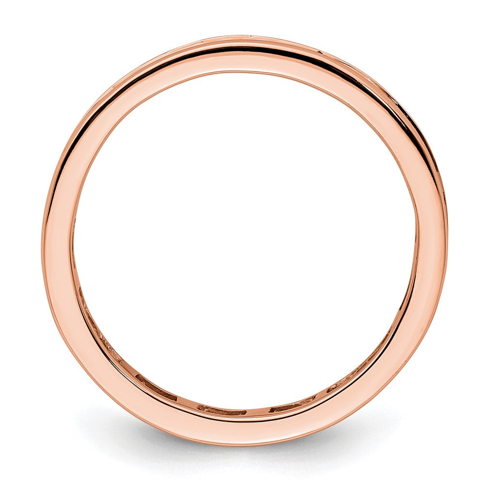 Solid Real 14k Rose Gold Polished 1ct Channel Set CZ Eternity Wedding Band Ring