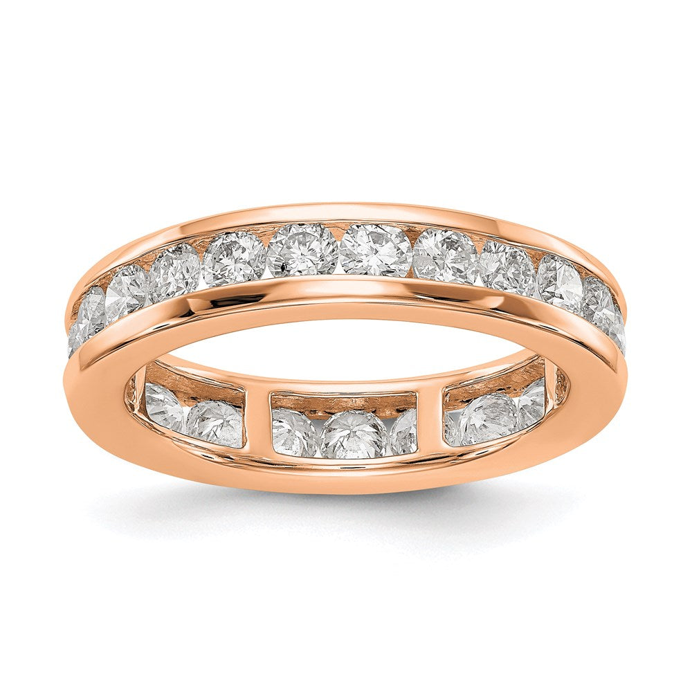 2 Ct. Natural Diamond Womens Eternity Wedding Band Ring in 14k Rose Go ...