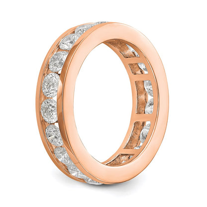 Solid Real 14k Rose Gold Polished 3ct Channel Set CZ Eternity Wedding Band Ring