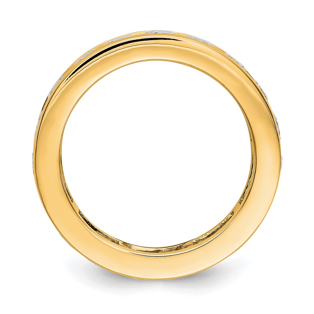 Solid Real 14k Polished 3ct Channel Set CZ Eternity Wedding Band Ring