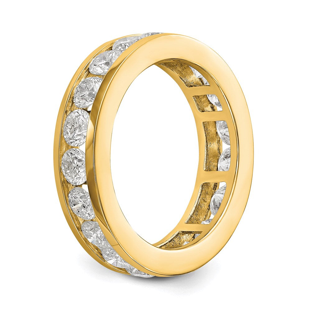 Solid Real 14k Polished 3ct Channel Set CZ Eternity Wedding Band Ring