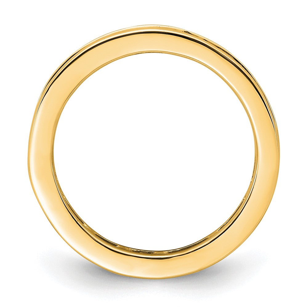 Solid Real 14k Polished 1ct Princess Channel Set CZ Eternity Wedding Band Ring