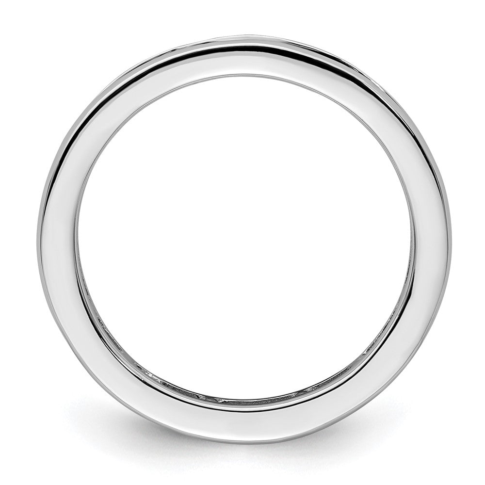 Solid Real 14k White Gold Polished 1ct Princess Channel Set CZ Eternity Wedding Band Ring