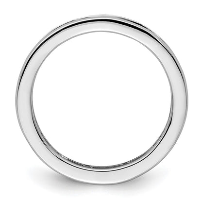 Solid Real 14k White Gold Polished 1ct Princess Channel Set CZ Eternity Wedding Band Ring