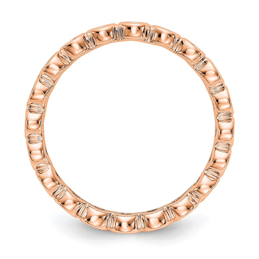 Solid Real 14k Rose Gold Polished 1/2ct Bezel Set CZ Eternity Wedding Band Ring