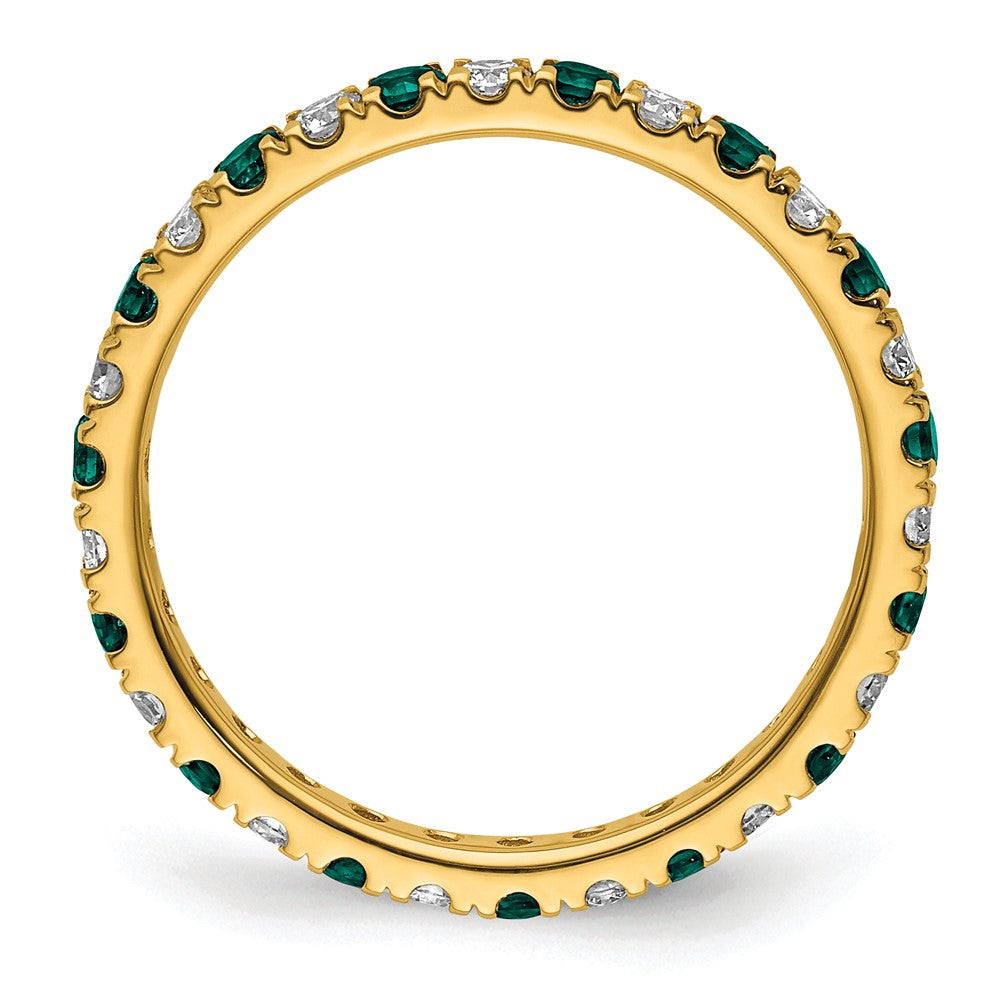 14k Yellow Gold 1/2 Ct. Lab Grown Diamond VS/SI+ G+ and Lab Created Alexandrite Eternity Band Ring