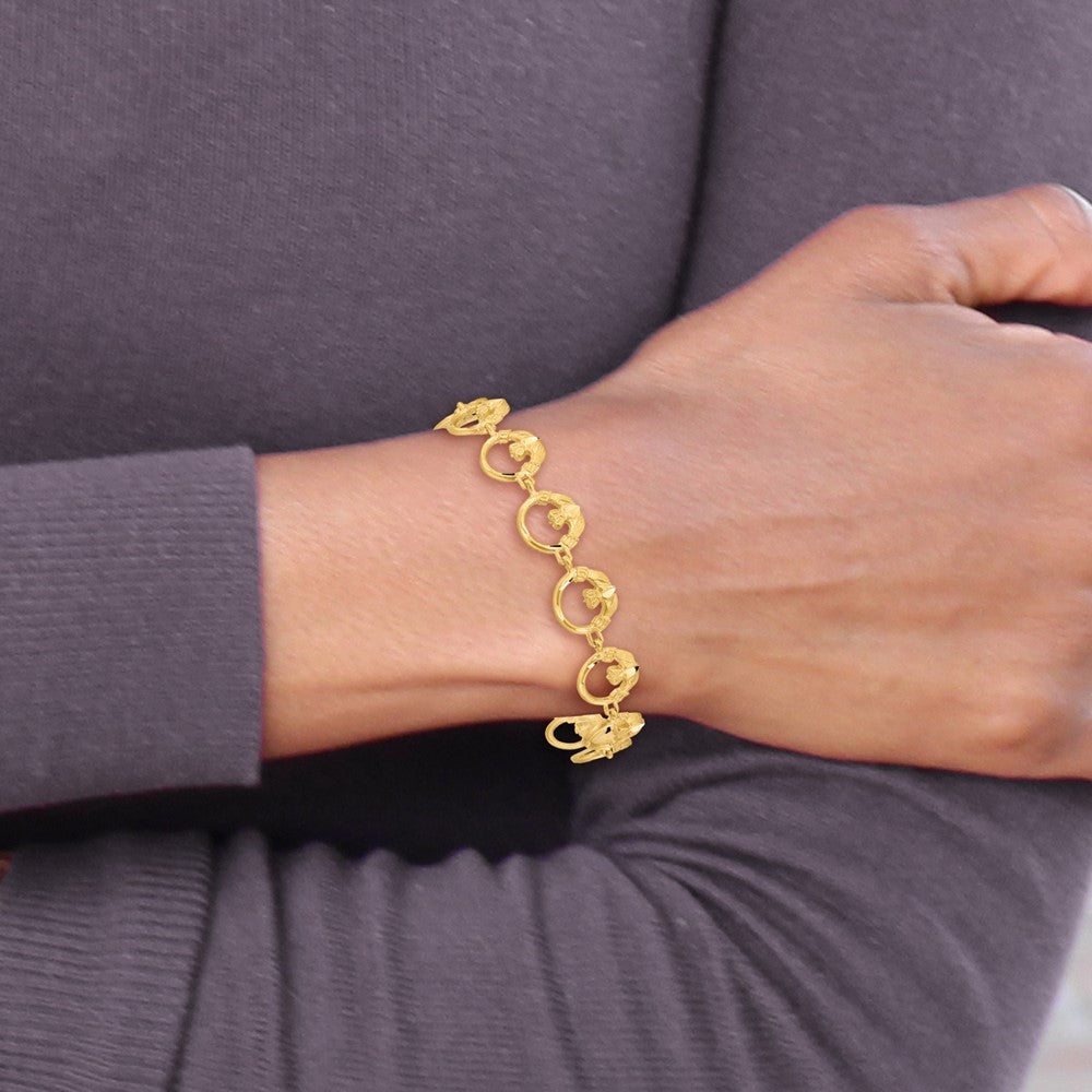 7 Inch 14K Claddagh Bracelet