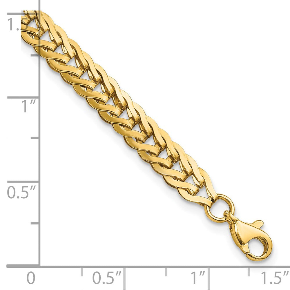14K Yellow Gold Polished Fancy Link Chain Bracelet