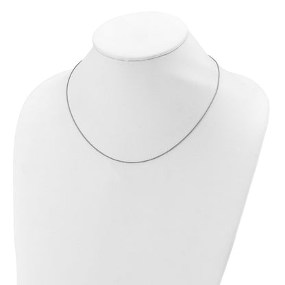 18 Inch Sterling Silver Rh Plated .95mm Rolo 1In+1In Adjustable Chain Necklace