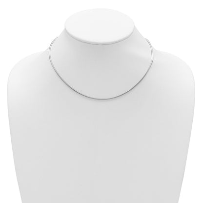 18 Inch Sterling Silver Ss Rh Plat 1.6mm Round Snake 1In+1In Adjustable Chain Necklace