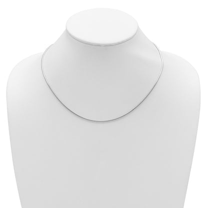 18 Inch Sterling Silver Ss Rh Plat 1.6mm Round Snake 1In+1In Adjustable Chain Necklace