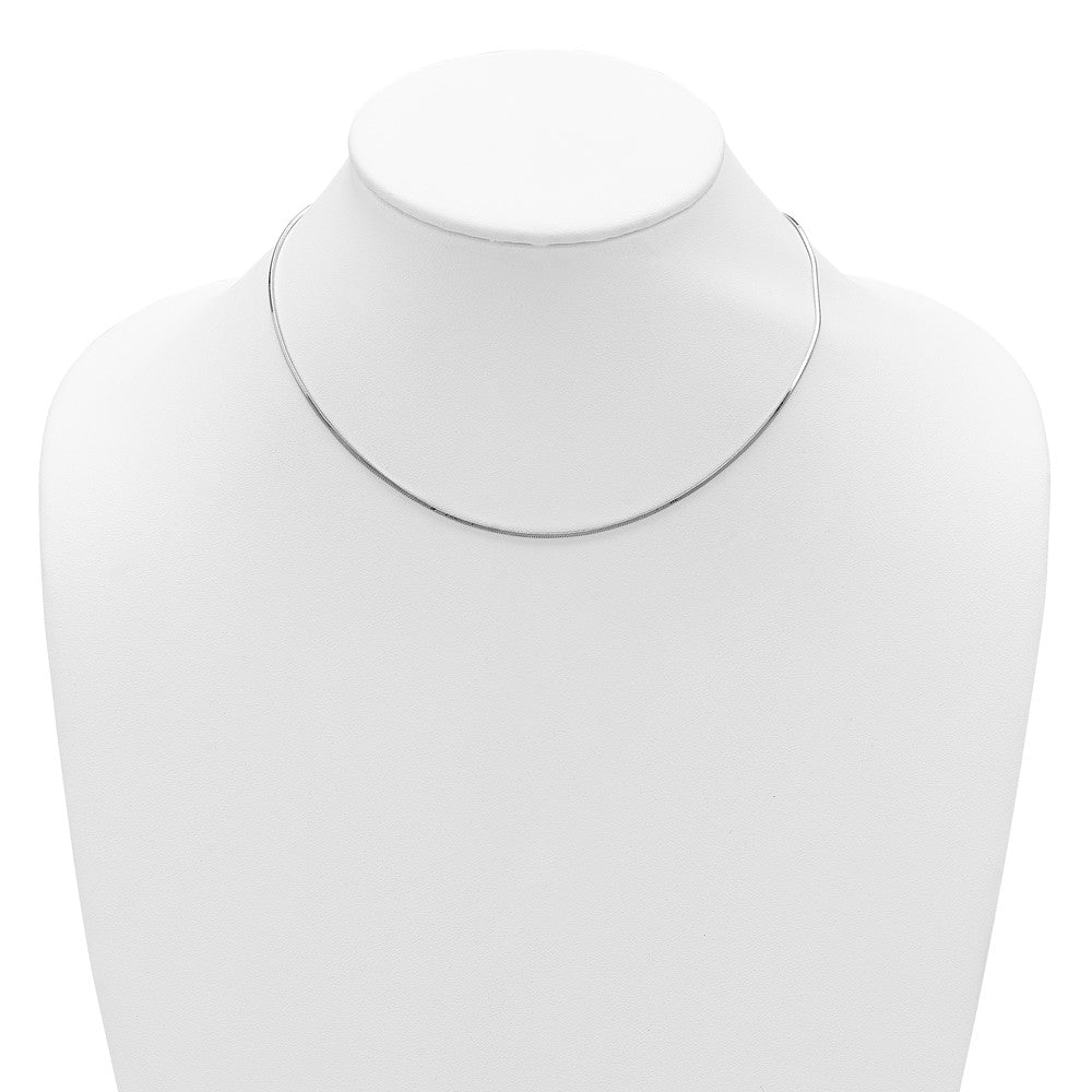 18 Inch Sterling Silver Ss Rh Plated 1.2mm D/C Square Snake 1In+1In Adjustable Chain Necklace