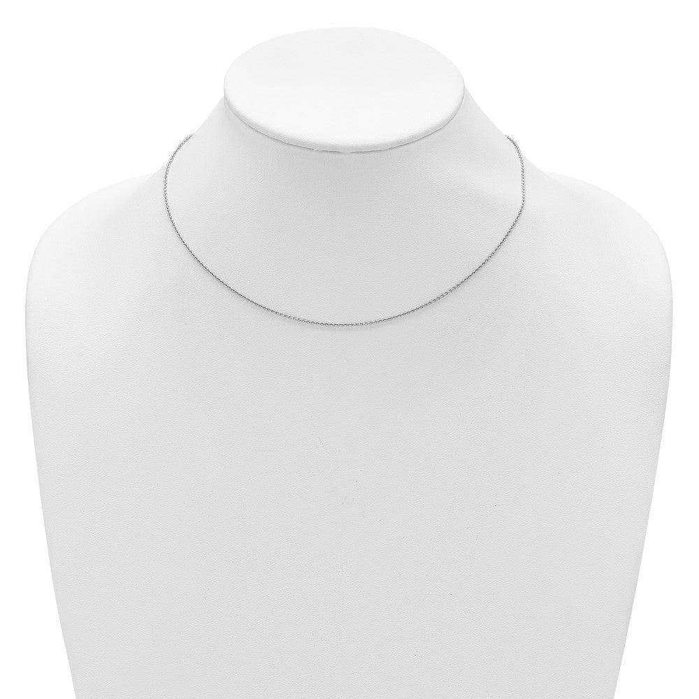 18 Inch Sterling Silver Rh Plated 1.35mm Rolo 1In+1In Adjustable Chain Necklace