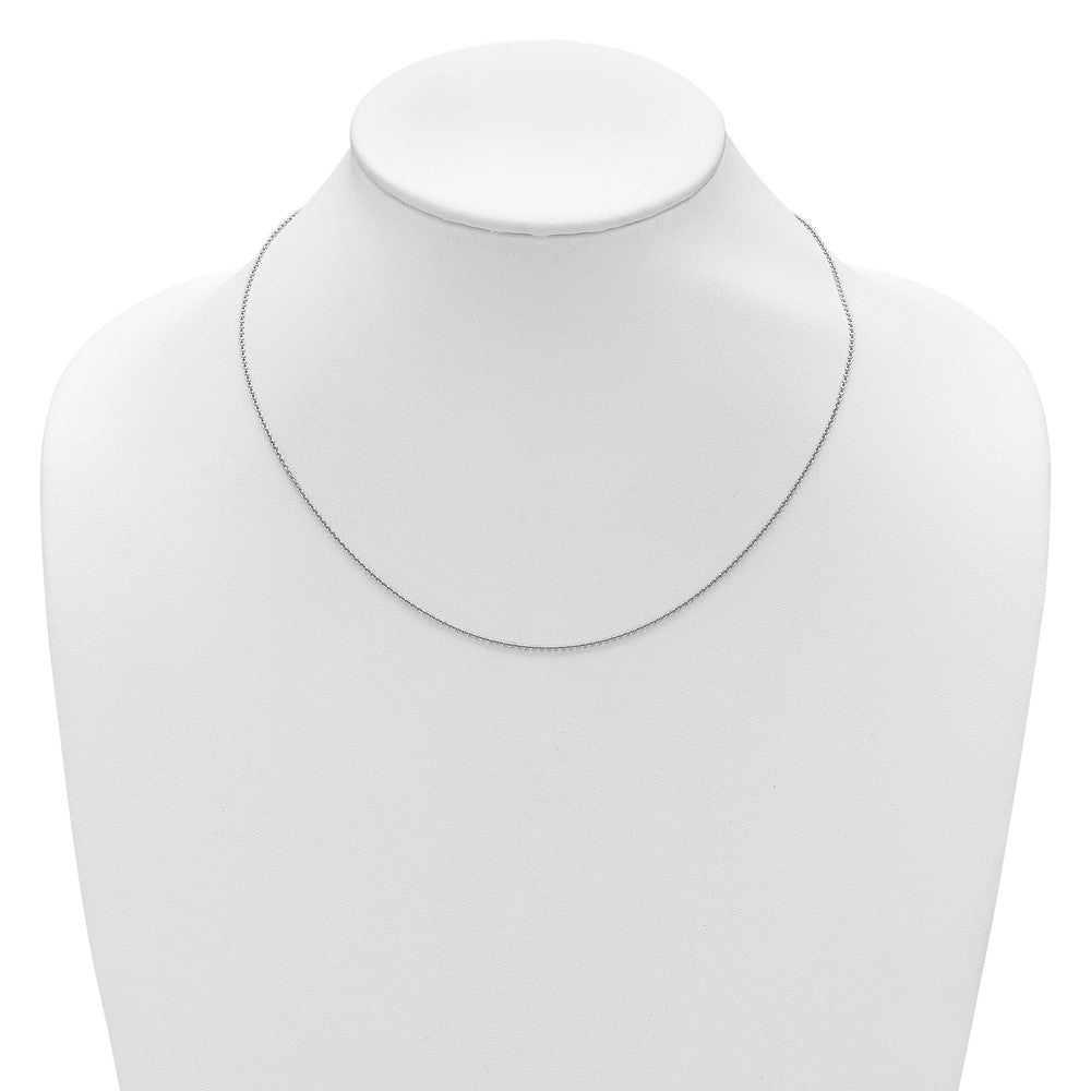 18 Inch Sterling Silver Rh Plated 1.35mm Rolo 1In+1In Adjustable Chain Necklace