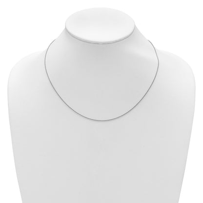 18 Inch Sterling Silver Rh Plated 1.35mm Rolo 1In+1In Adjustable Chain Necklace