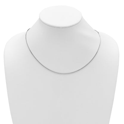 22 Inch Sterling Silver Rh Plated Adjustable 1.5mm Box Chain Necklace