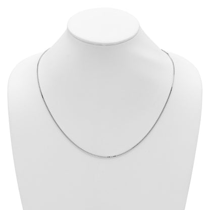 22 Inch Sterling Silver Rh Plated Adjustable 1.5mm Box Chain Necklace