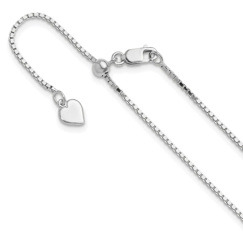 22 Inch Sterling Silver Adjustable 1.1mm Box Chain Necklace (FC18-22 ...