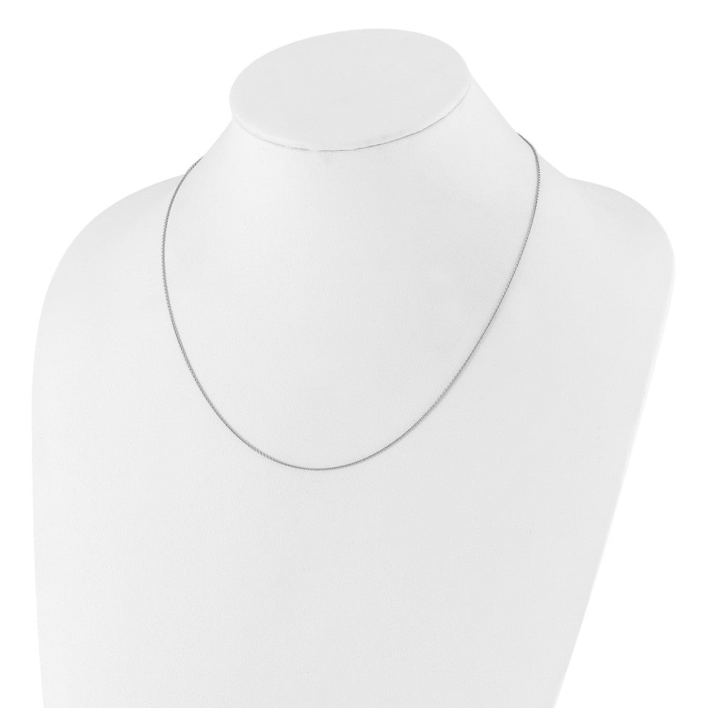 3 Inch Sterling Silver Rh Plated Adjustable .95mm Rolo Chain Necklace