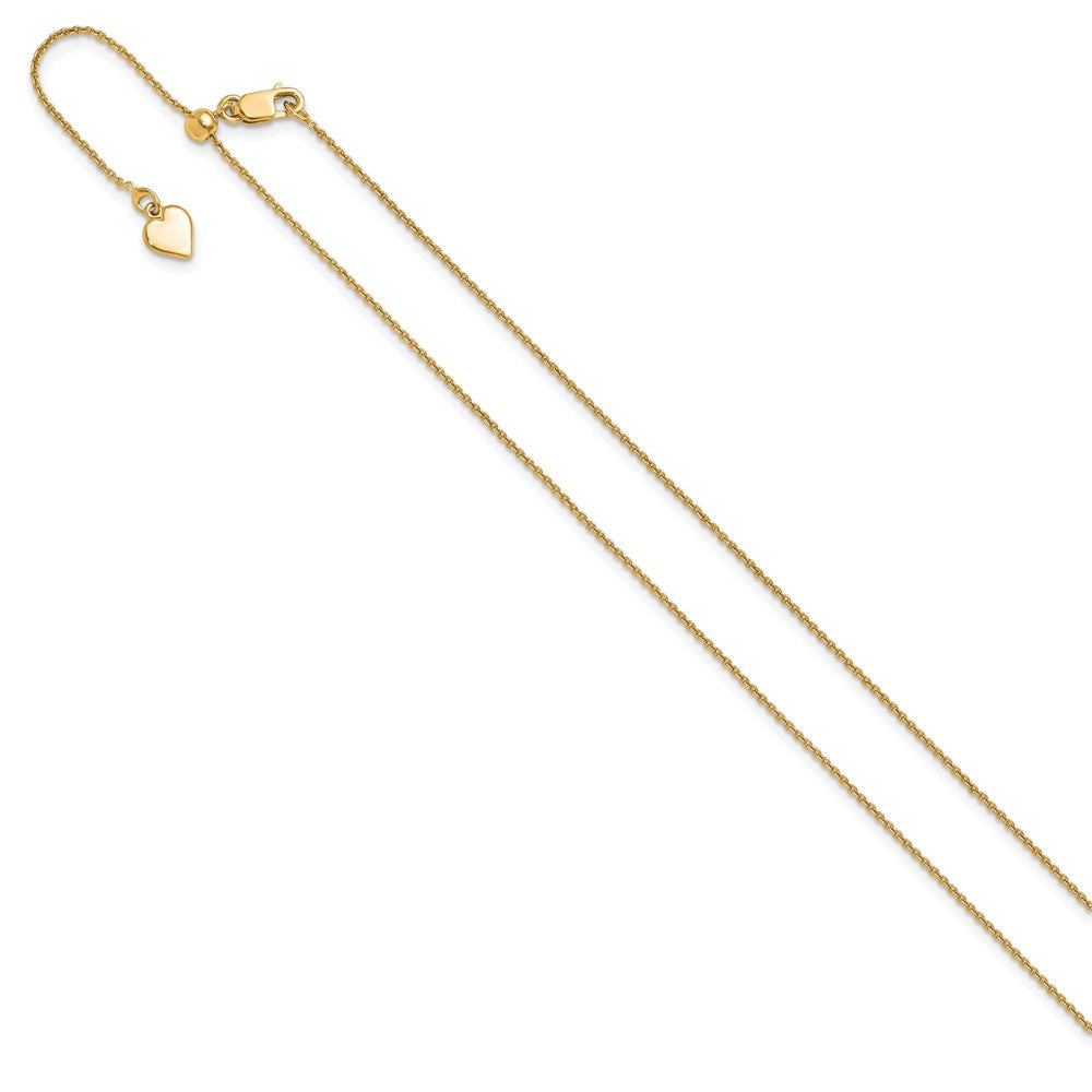 22 Inch Gold Plated Sterling Silver Adjustable .95mm Rolo Chain Necklace