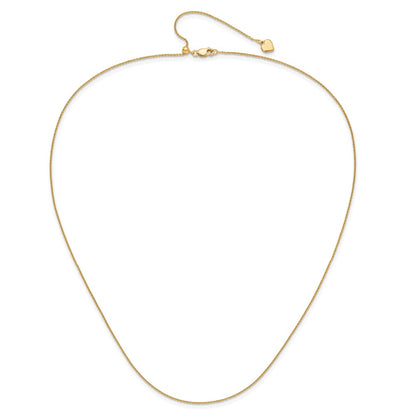 22 Inch Gold Plated Sterling Silver Adjustable .95mm Rolo Chain Necklace
