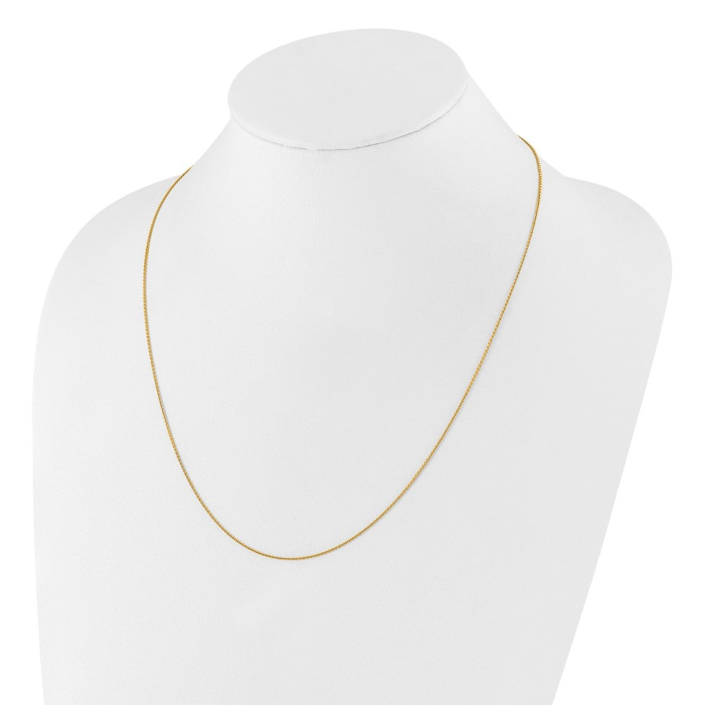 22 Inch Gold Plated Sterling Silver Adjustable .95mm Rolo Chain Necklace