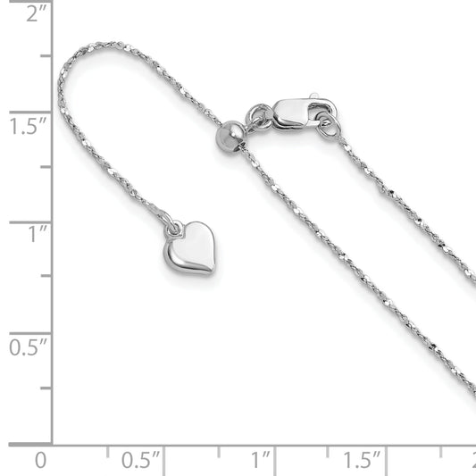 30 Inch Sterling Silver Adjustable .95mm Singapore Chain Necklace